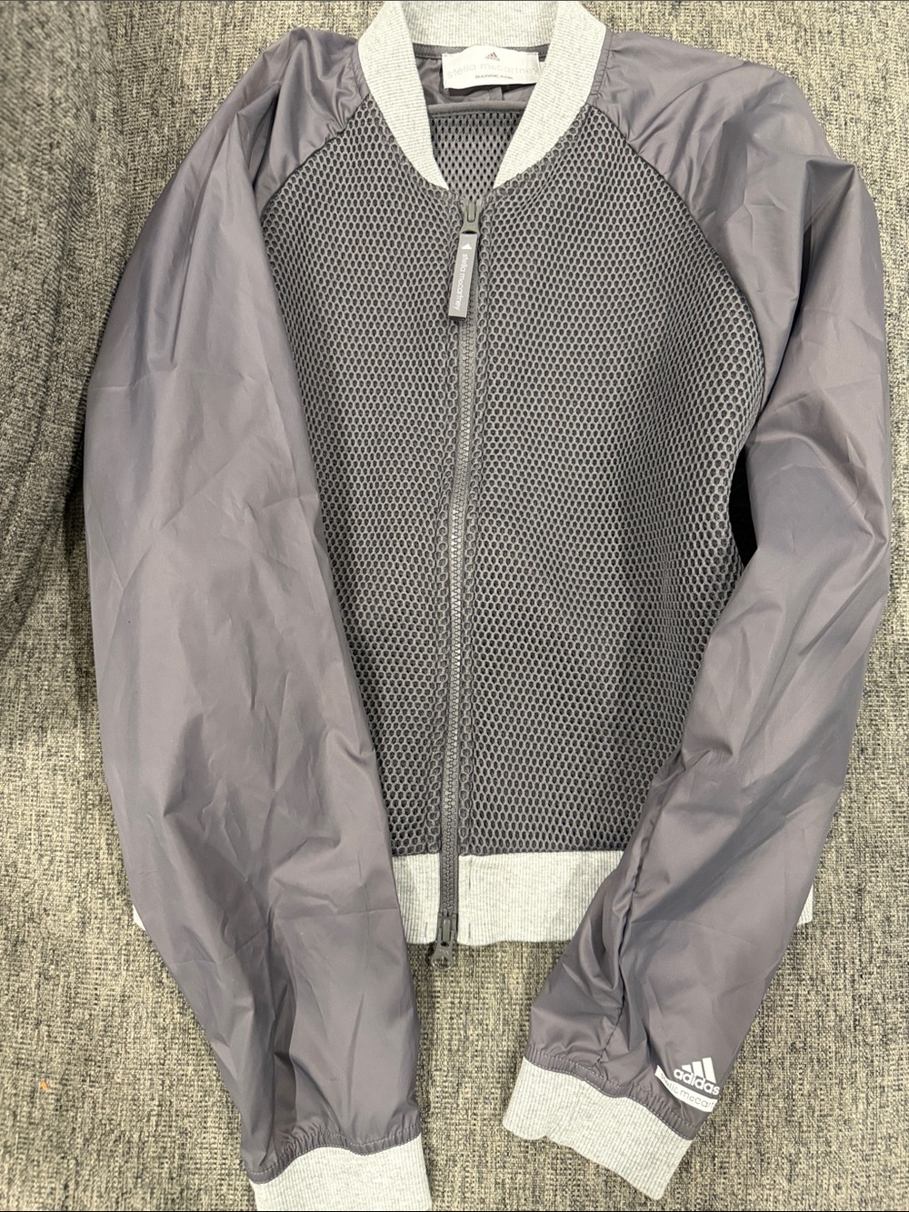 Adidas Women’s Grey Mesh Bomber Jacket